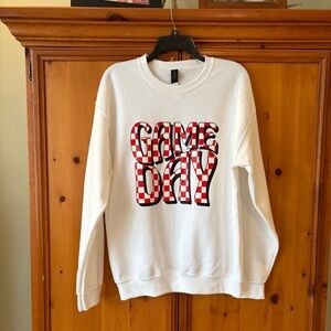 Boutique White 'Game Day' Sweatshirt